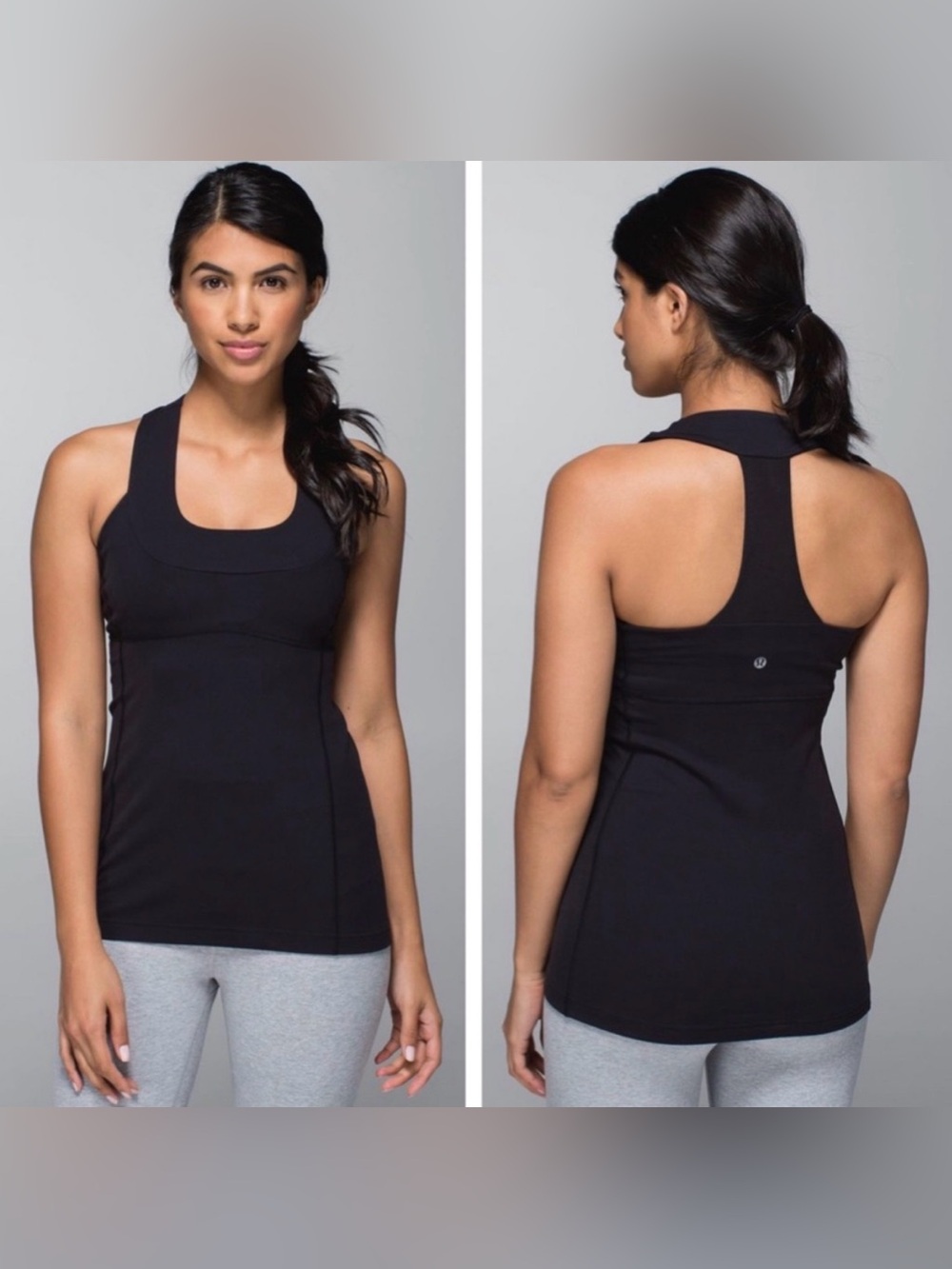 lululemon athletica Black Racerback Tank with Shelf Support